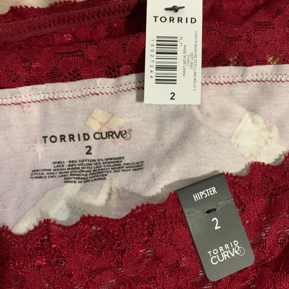 Torrid Hipster Panties Underwear Wide Lace Christmas Llama Plus Size 2 18 20 - Picture 4 of 4